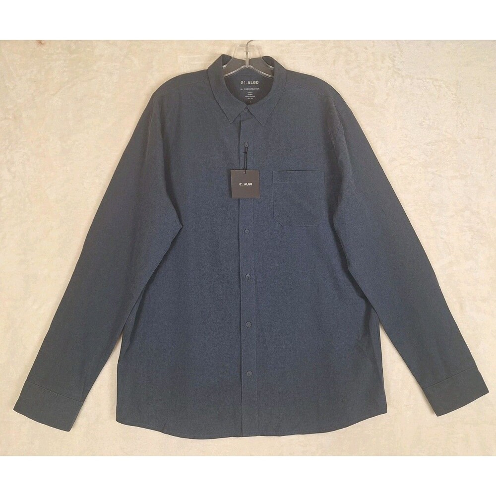 01 Algo Shirt Mens Large Hike Performance SPF 50+ Wicking Commuter Traveler Blue